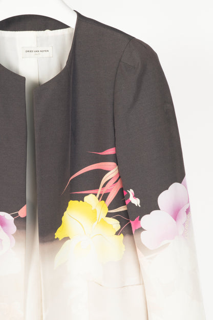 Dries Van Noten SS/11 Runway Gradient Floral Open-Front Longline Blazer 