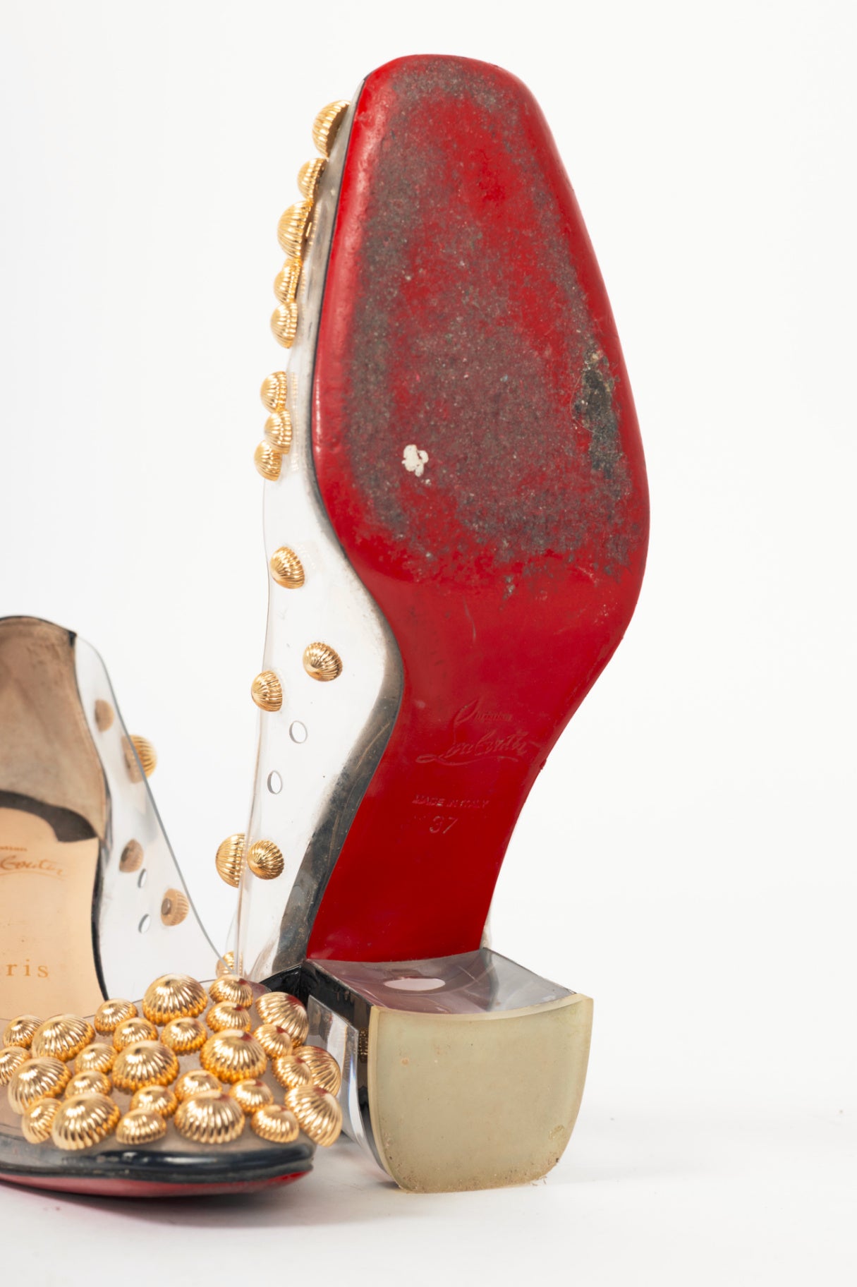 Christian Louboutin Clear PVC Studded Pumps