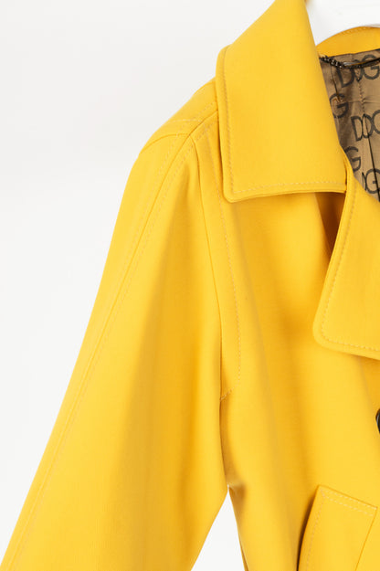 Dolce & Gabbana Yellow Crepe Double-Breasted Jacket