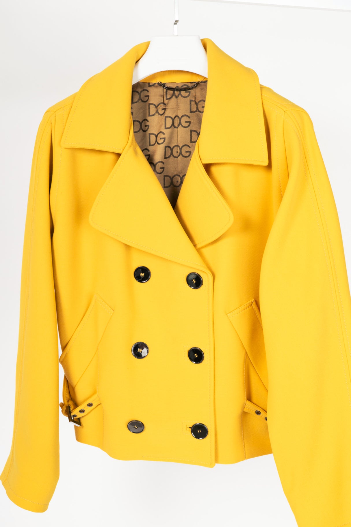 Dolce & Gabbana Yellow Crepe Double-Breasted Jacket