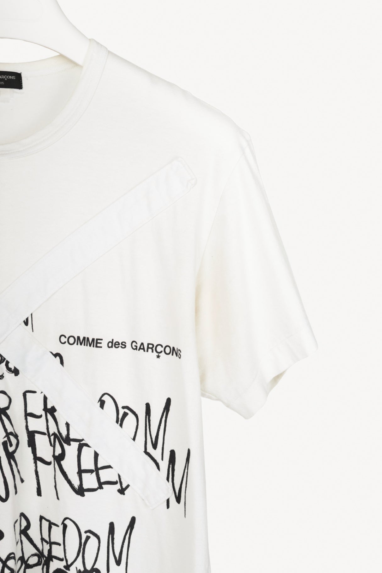 Comme des Garcons Homme Plus White Cotton Graphic T-Shirt