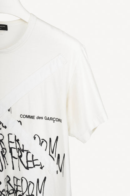 Comme des Garcons Homme Plus White Cotton Graphic T-Shirt