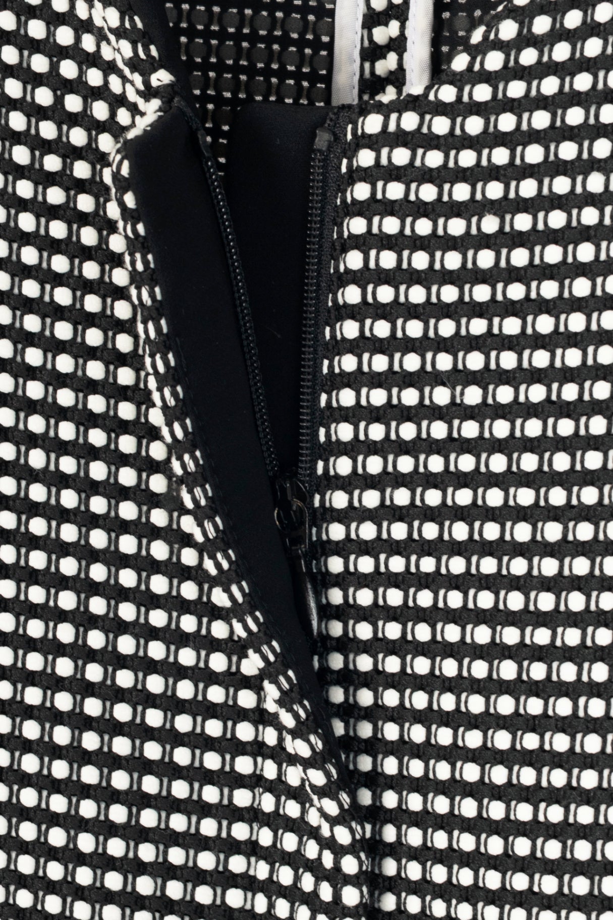 Lafayette 148 Black & White Grid Dotted-Jacquard Zip Jacket