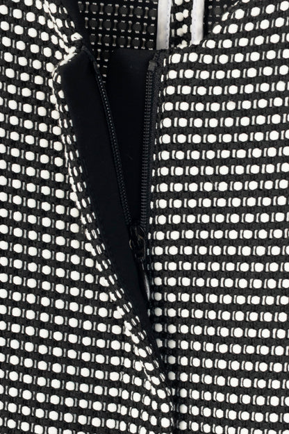 Lafayette 148 Black & White Grid Dotted-Jacquard Zip Jacket