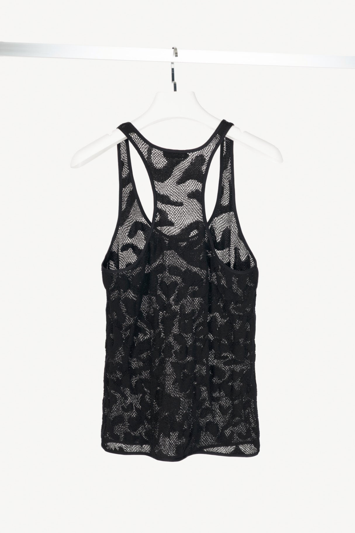 Tom Ford Black Cotton-Blend Spotted Crochet Knit Tank