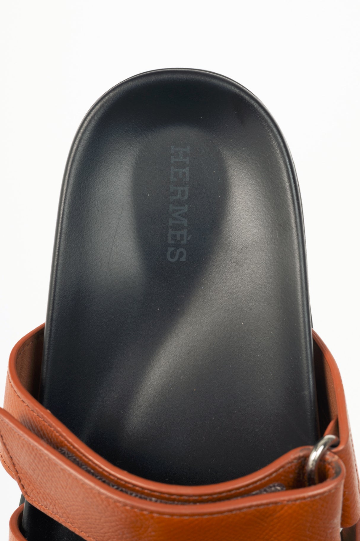 Hermes Chypre Brown Leather H-Motif Mule Sandals