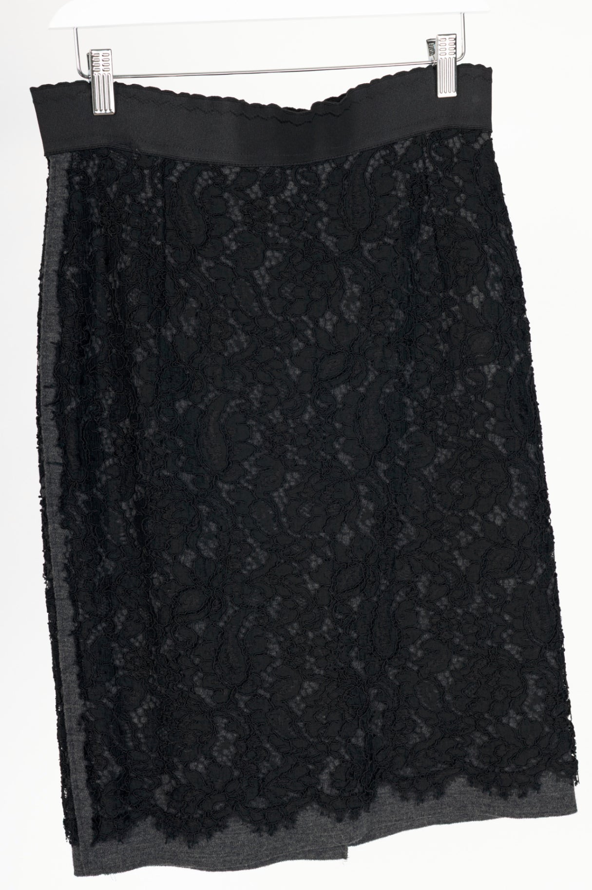 Dolce & Gabbana Black Cotton-Lace Pencil Skirt