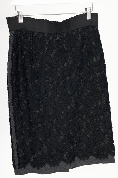 Dolce & Gabbana Black Cotton-Lace Pencil Skirt