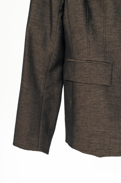 Lafayette 148 Brown Wool-Flannel Single-Breasted Blazer