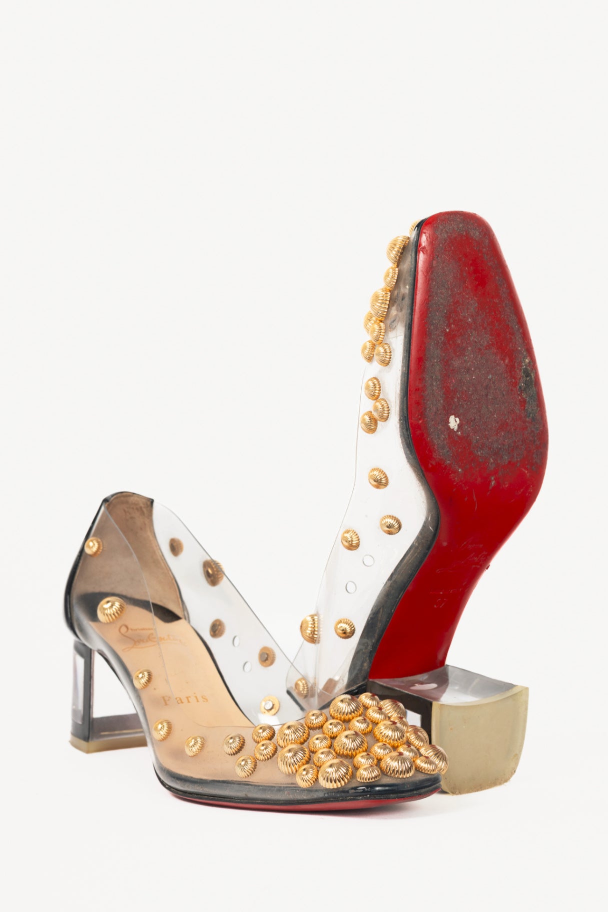 Christian Louboutin Clear PVC Studded Pumps