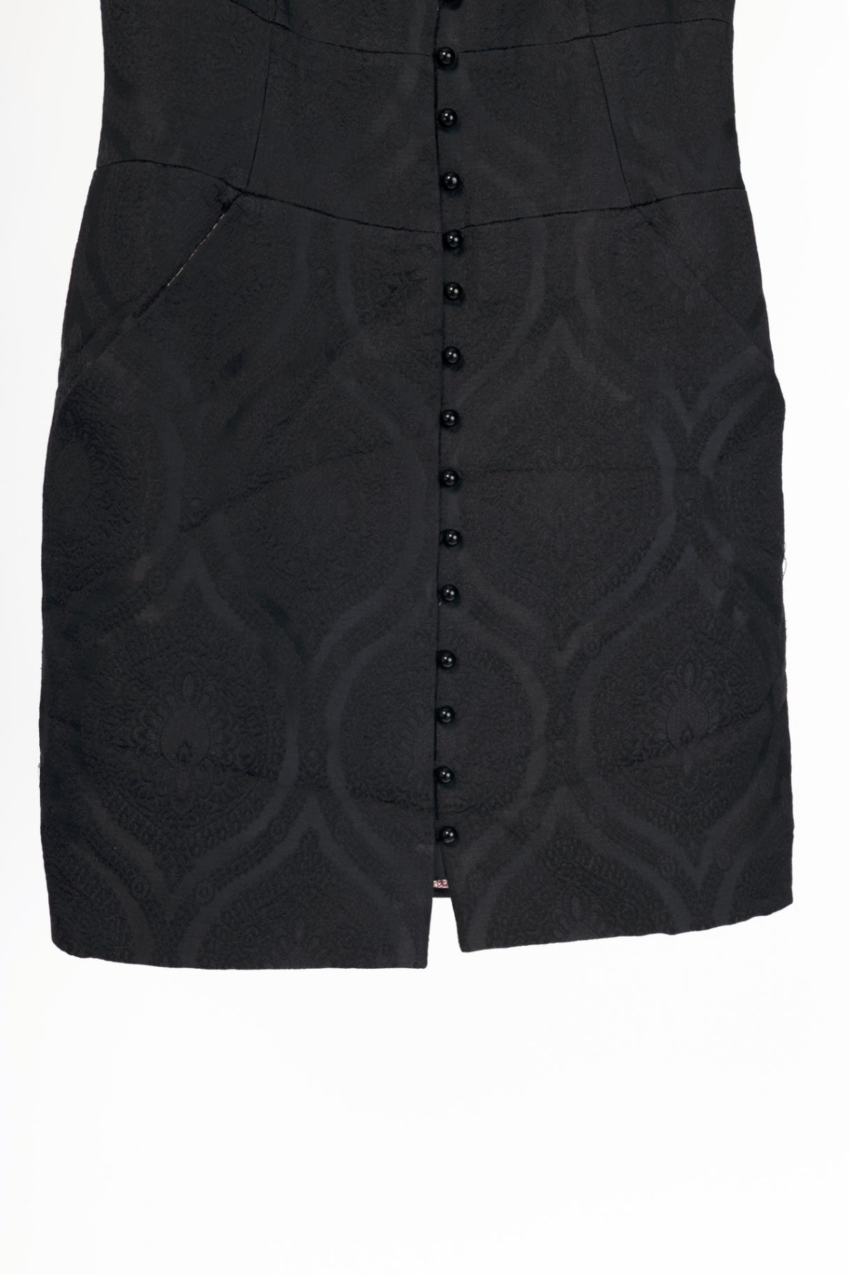 Alexandre Vauthier Black Baroque-Jacquard Sheath Dress