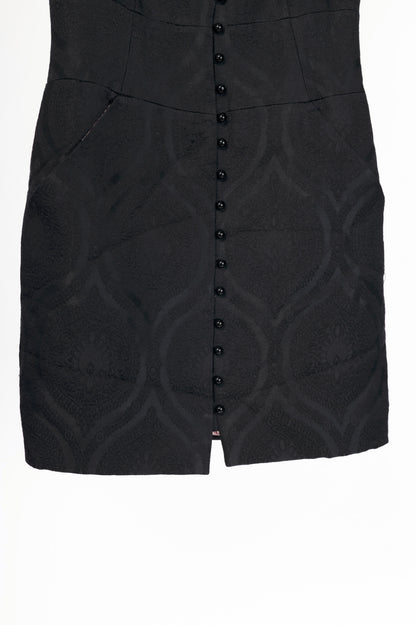 Alexandre Vauthier Black Baroque-Jacquard Sheath Dress