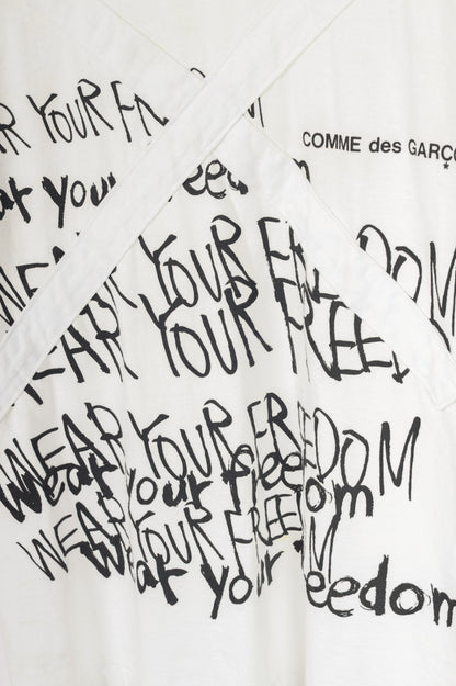 Comme des Garcons Homme Plus White Cotton Graphic T-Shirt