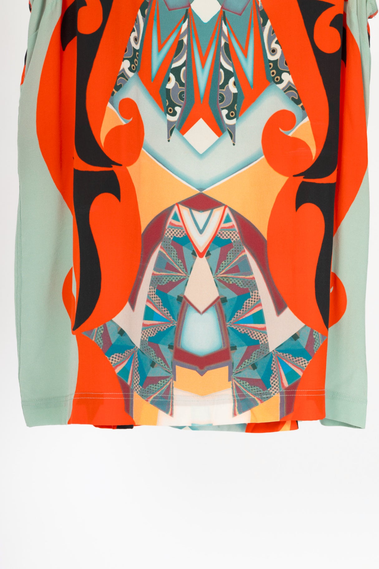 Etro Blue-Multi Geometric-Print Silk Crepe de Chine Tank