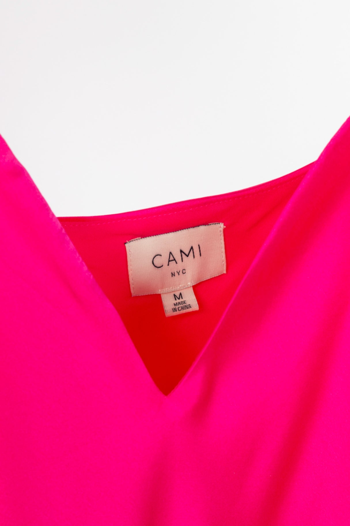 CAMI NYC Damaris Neon Pink Silk-Charmeuse Ruffle Camisole