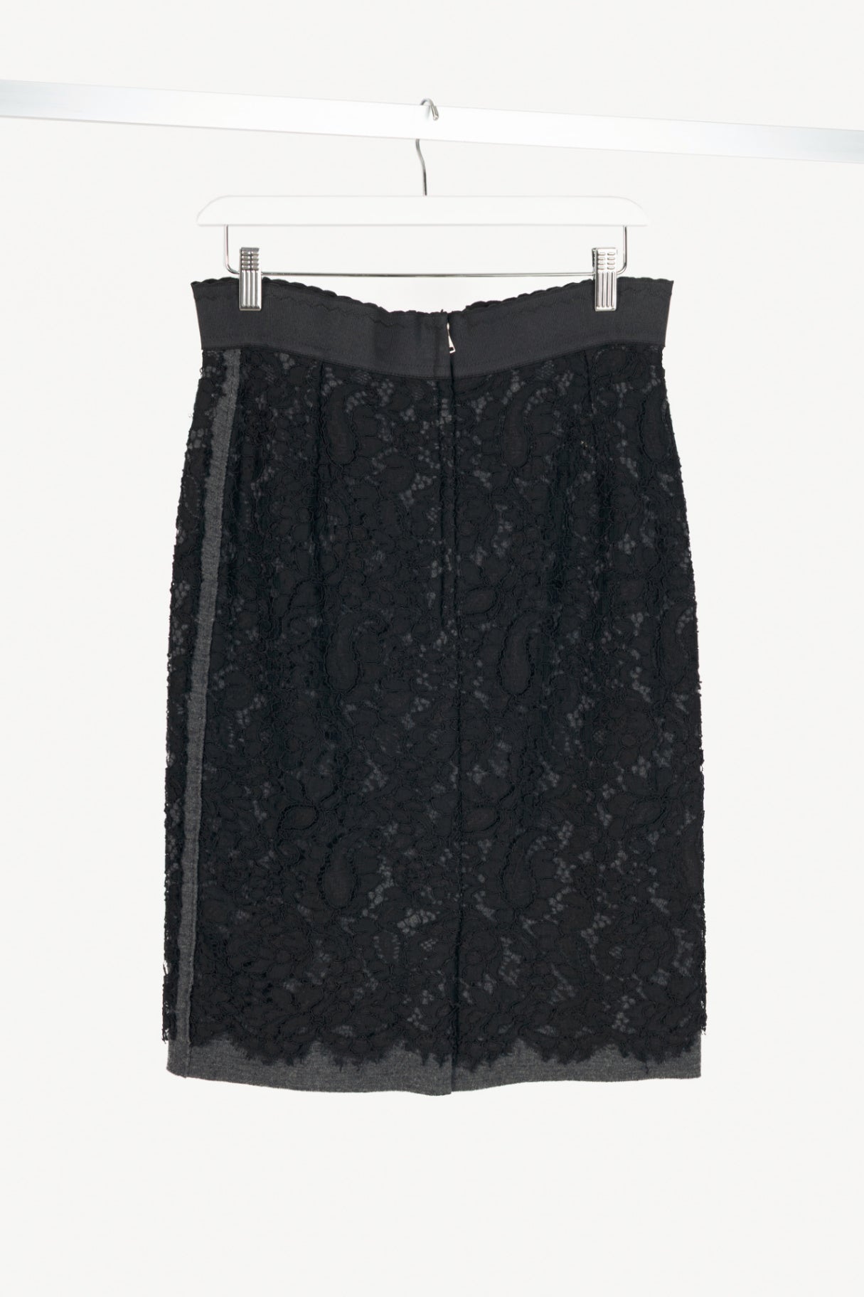 Dolce & Gabbana Black Cotton-Lace Pencil Skirt