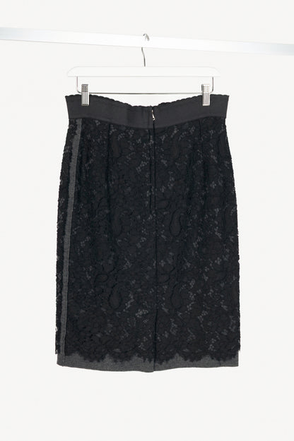 Dolce & Gabbana Black Cotton-Lace Pencil Skirt