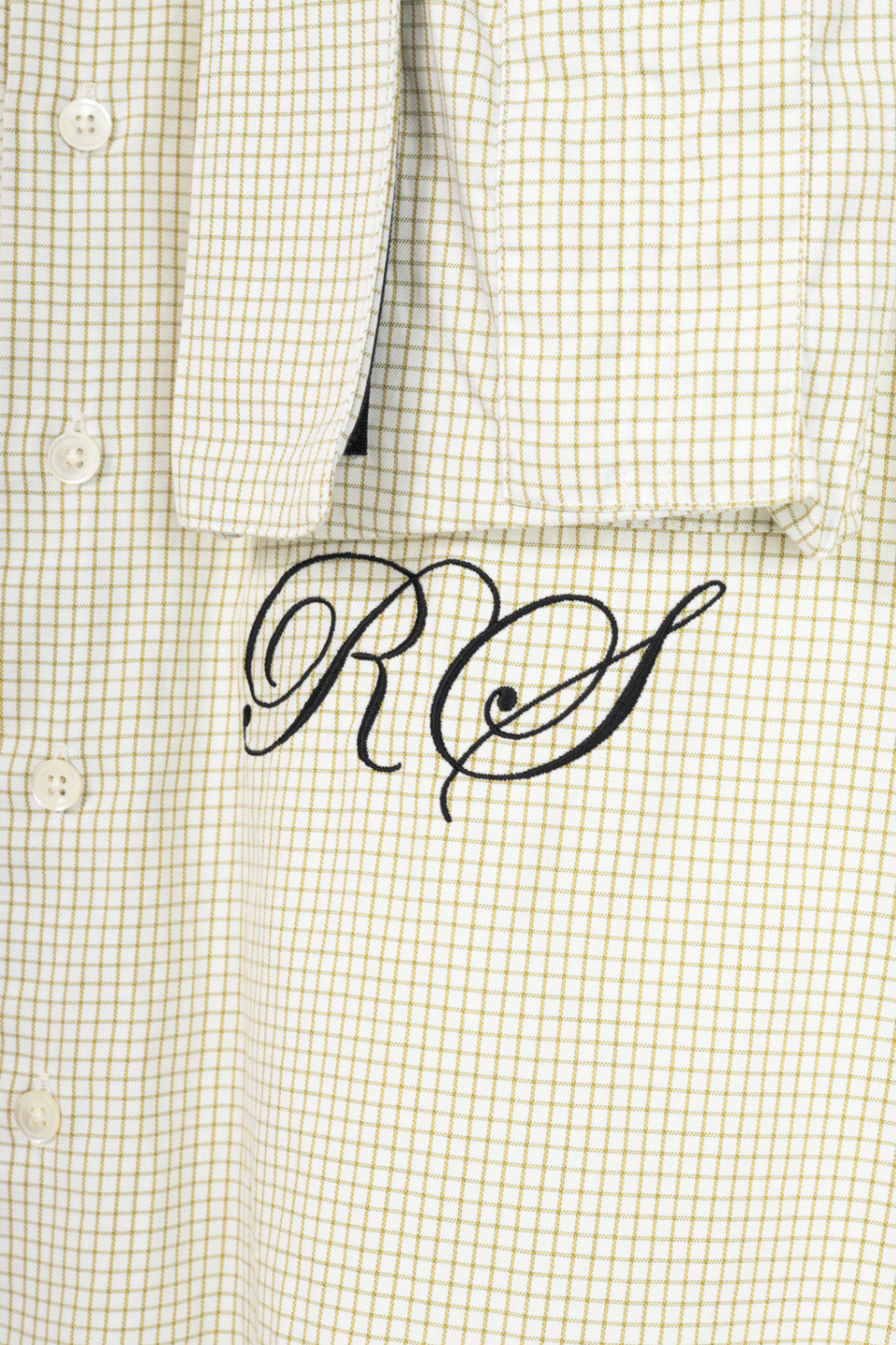 Raf Simons x Fred Perry SS20 White Check Space Pocket Shirt