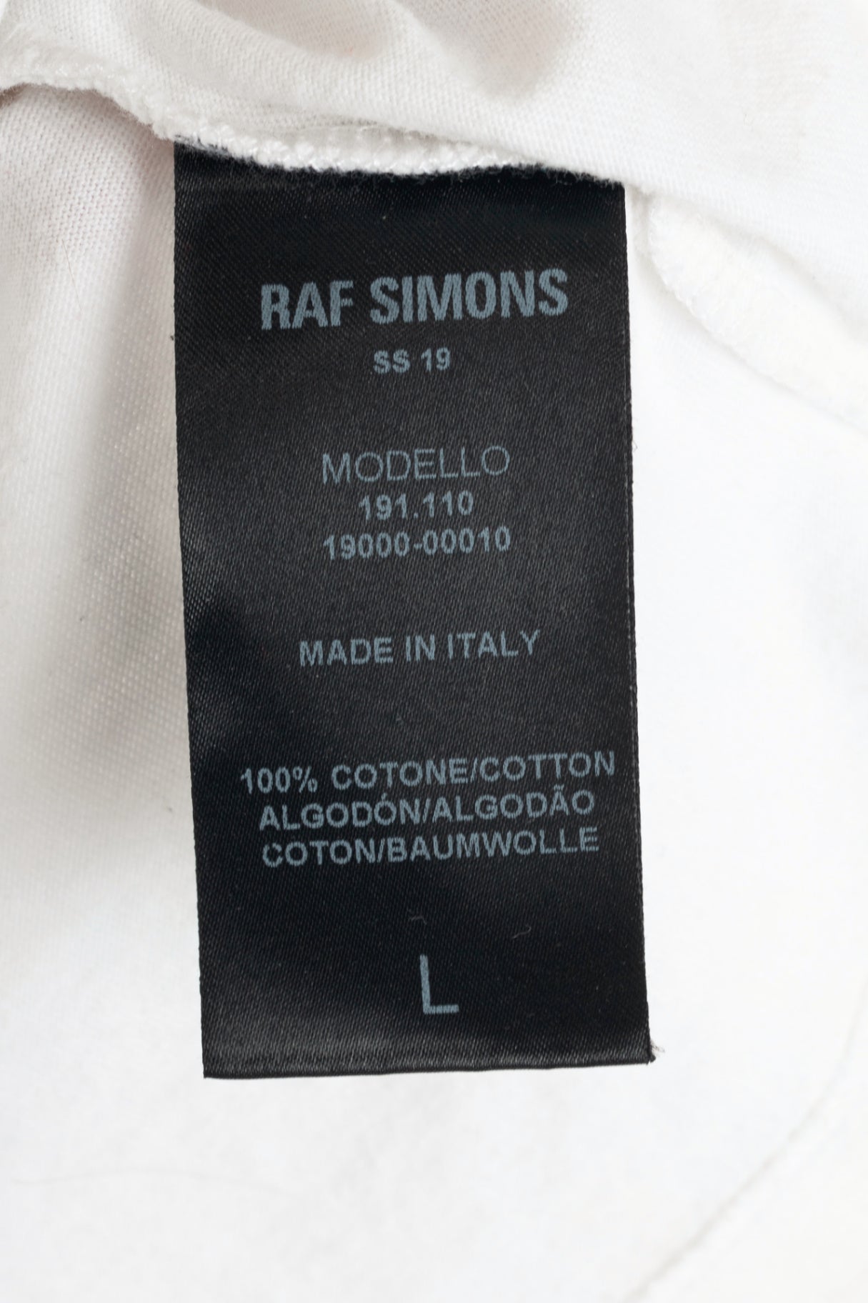 Raf Simons SS19 White Cotton Graphic T-Shirt