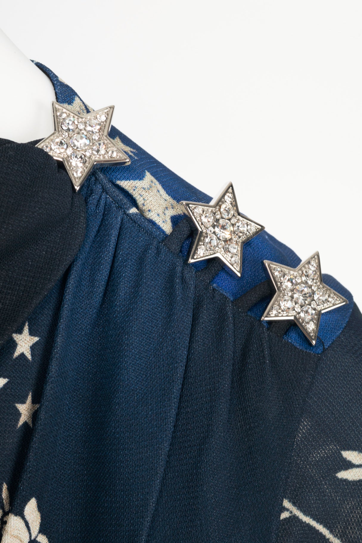 Roberto Cavalli PF15 Blue & Black Star-Print Bodycon Dress