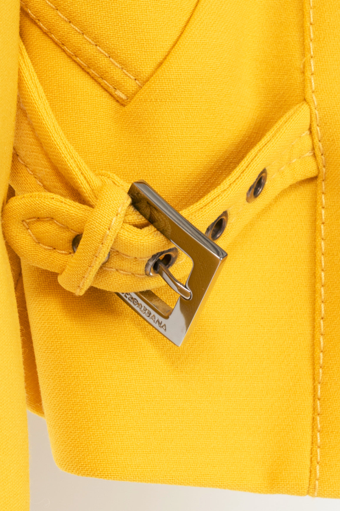 Dolce & Gabbana Yellow Crepe Double-Breasted Jacket