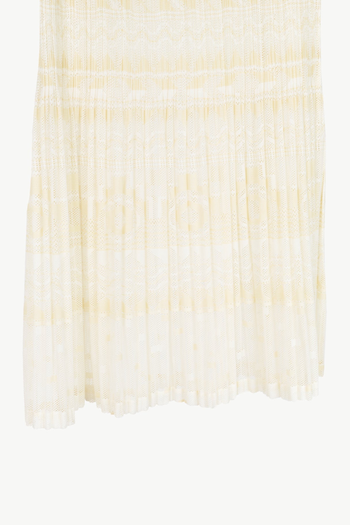 Pleats Please Issey Miyake White Geometric Mesh Midi Skirt