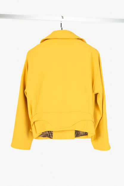 Dolce & Gabbana Yellow Crepe Double-Breasted Jacket
