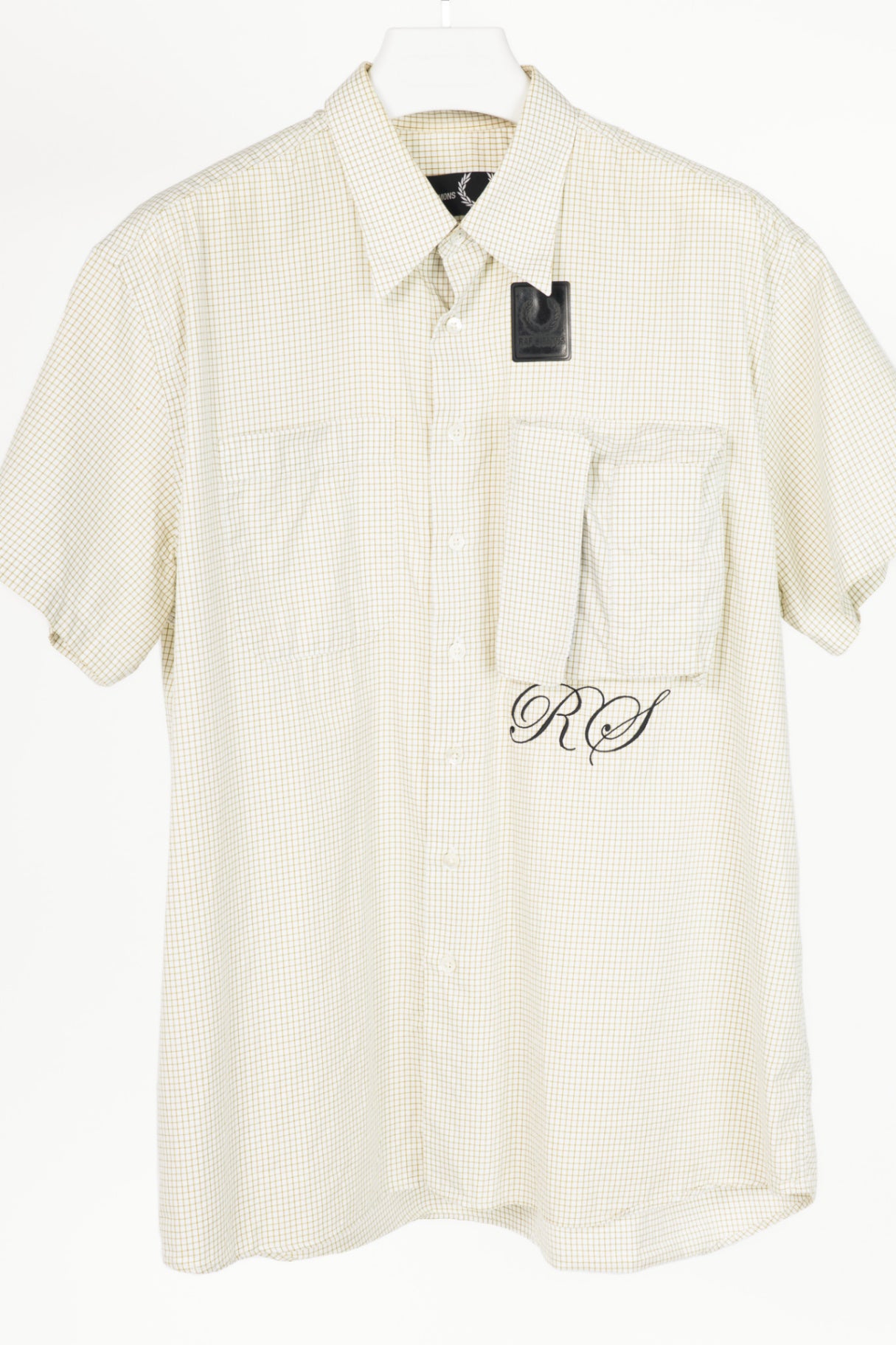 Raf Simons x Fred Perry SS20 White Check Space Pocket Shirt