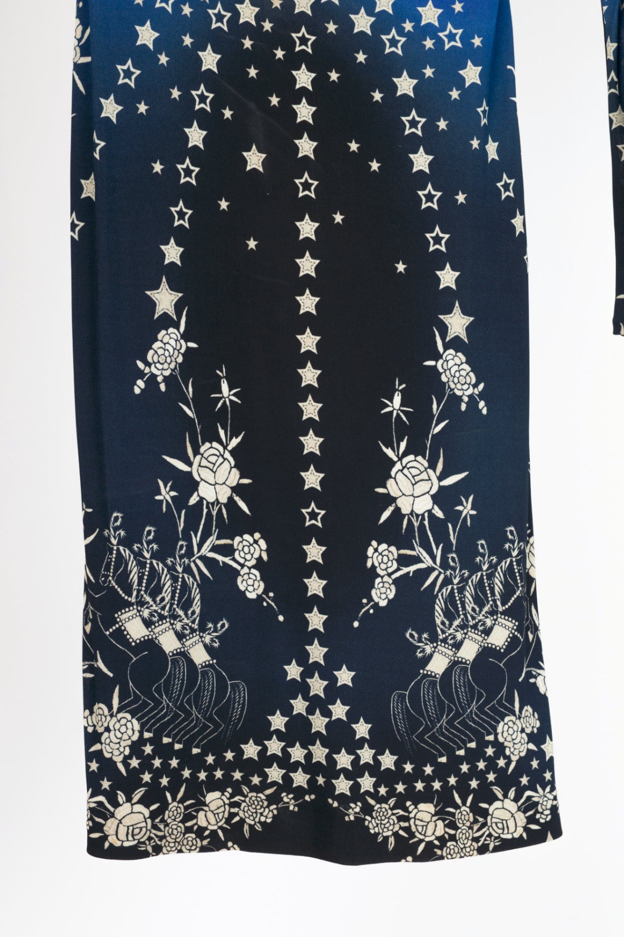 Roberto Cavalli PF15 Blue & Black Star-Print Bodycon Dress
