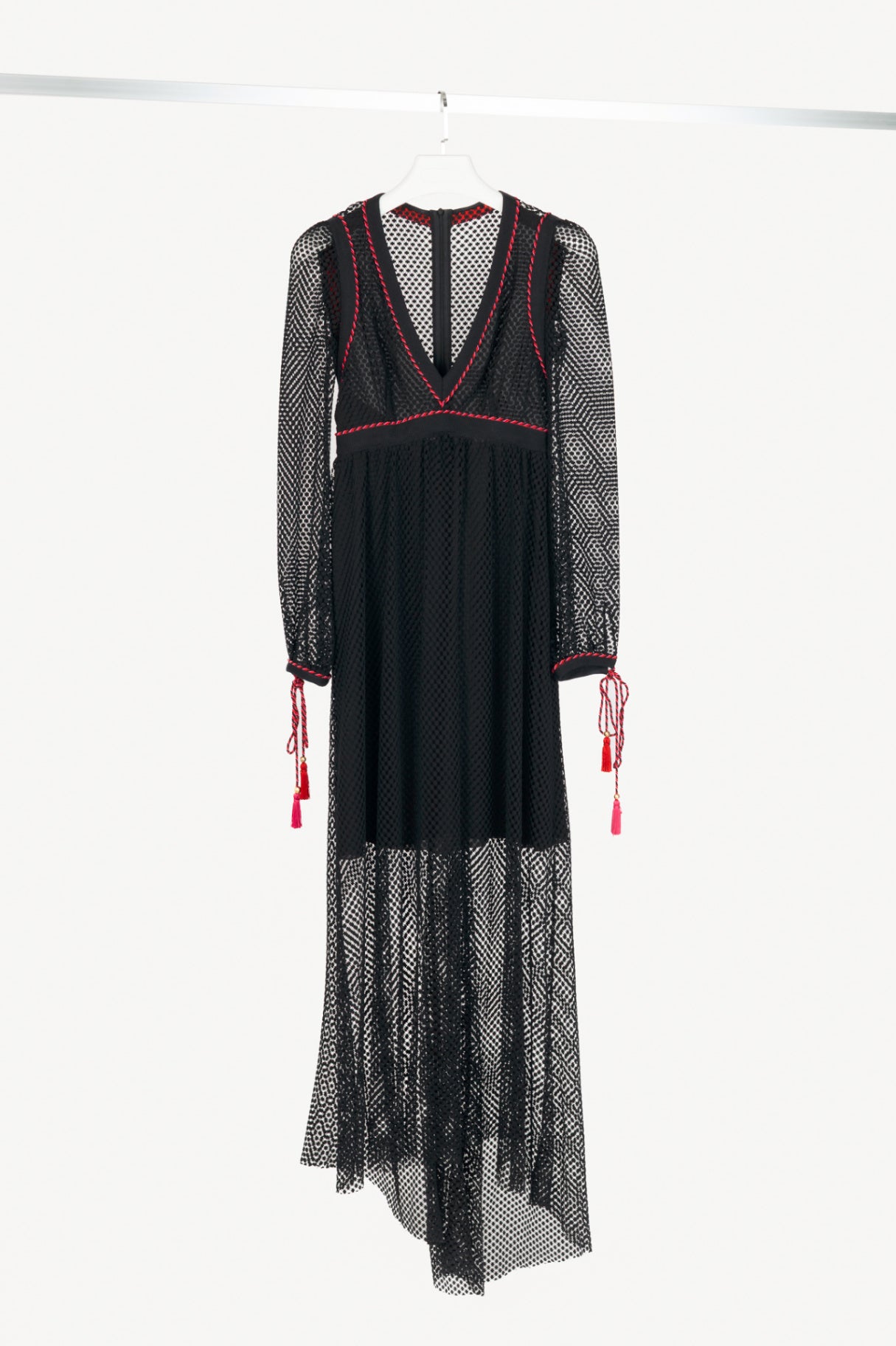 Philosophy Di Lorenzo Serafini Black Crochet Braided-Trim Maxi Dress