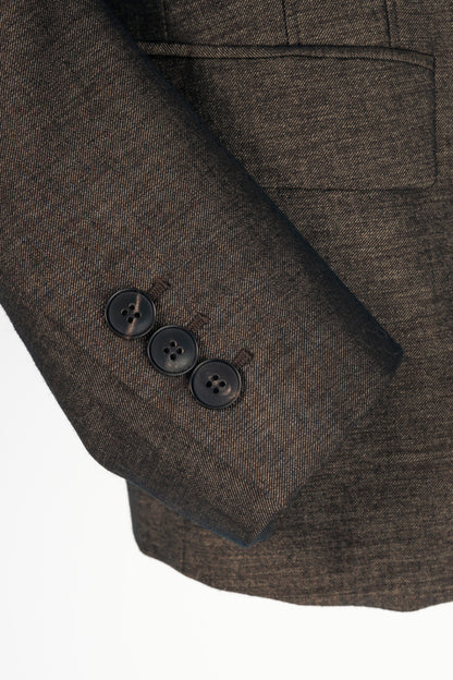 Lafayette 148 Brown Wool-Flannel Single-Breasted Blazer
