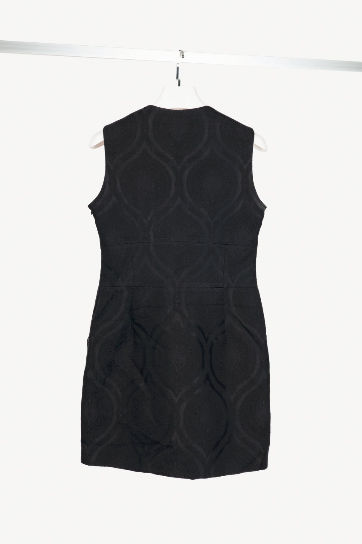 Alexandre Vauthier Black Baroque-Jacquard Sheath Dress