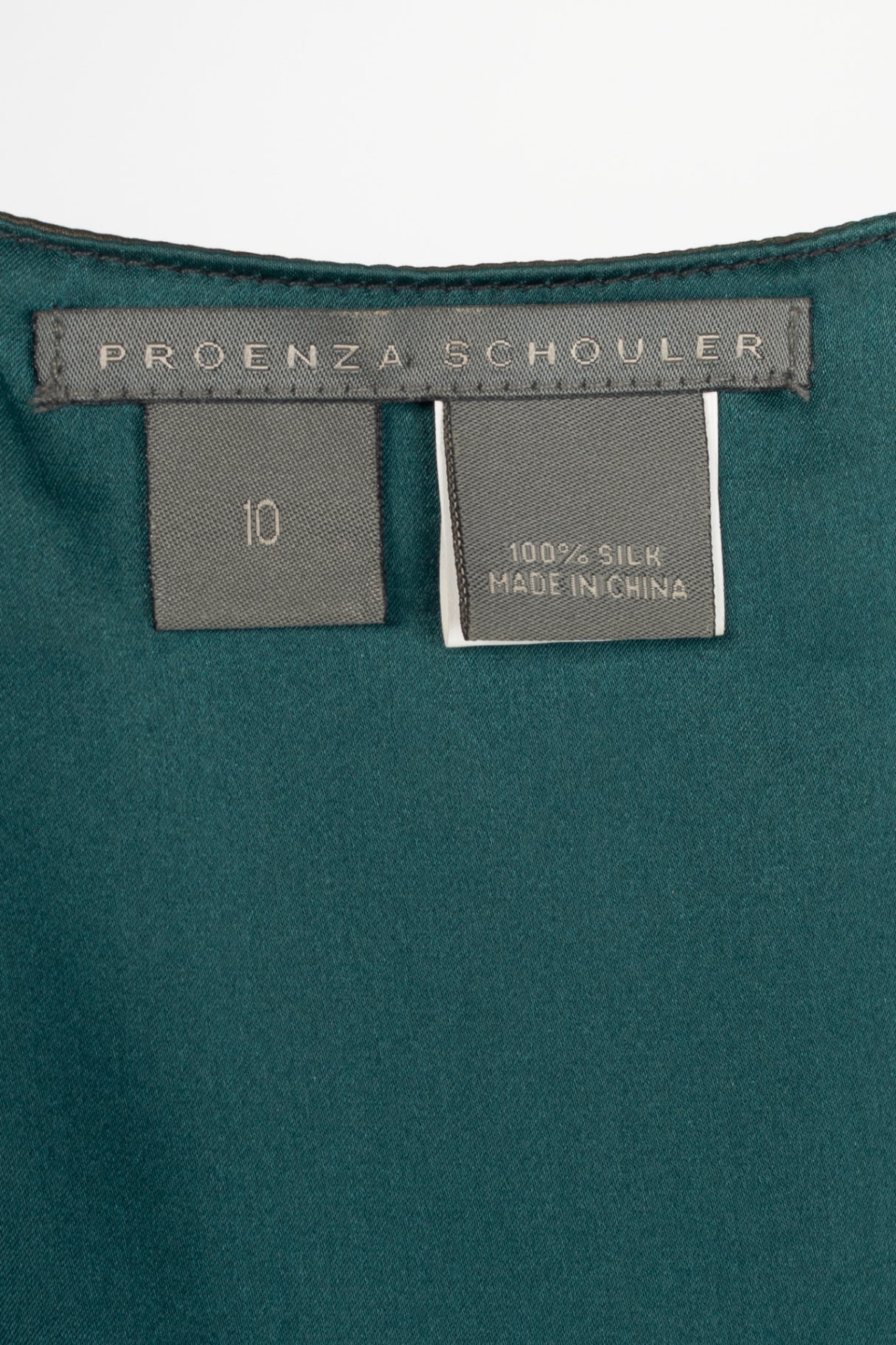 Proenza Schouler SS07 Teal Panelled Silk-Charmeuse Tank
