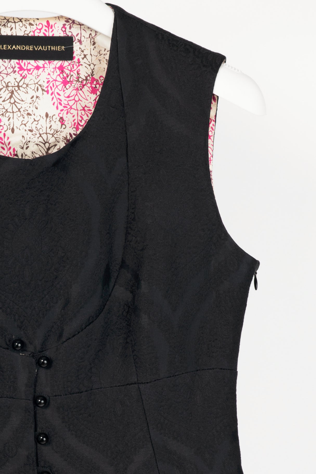 Alexandre Vauthier Black Baroque-Jacquard Sheath Dress