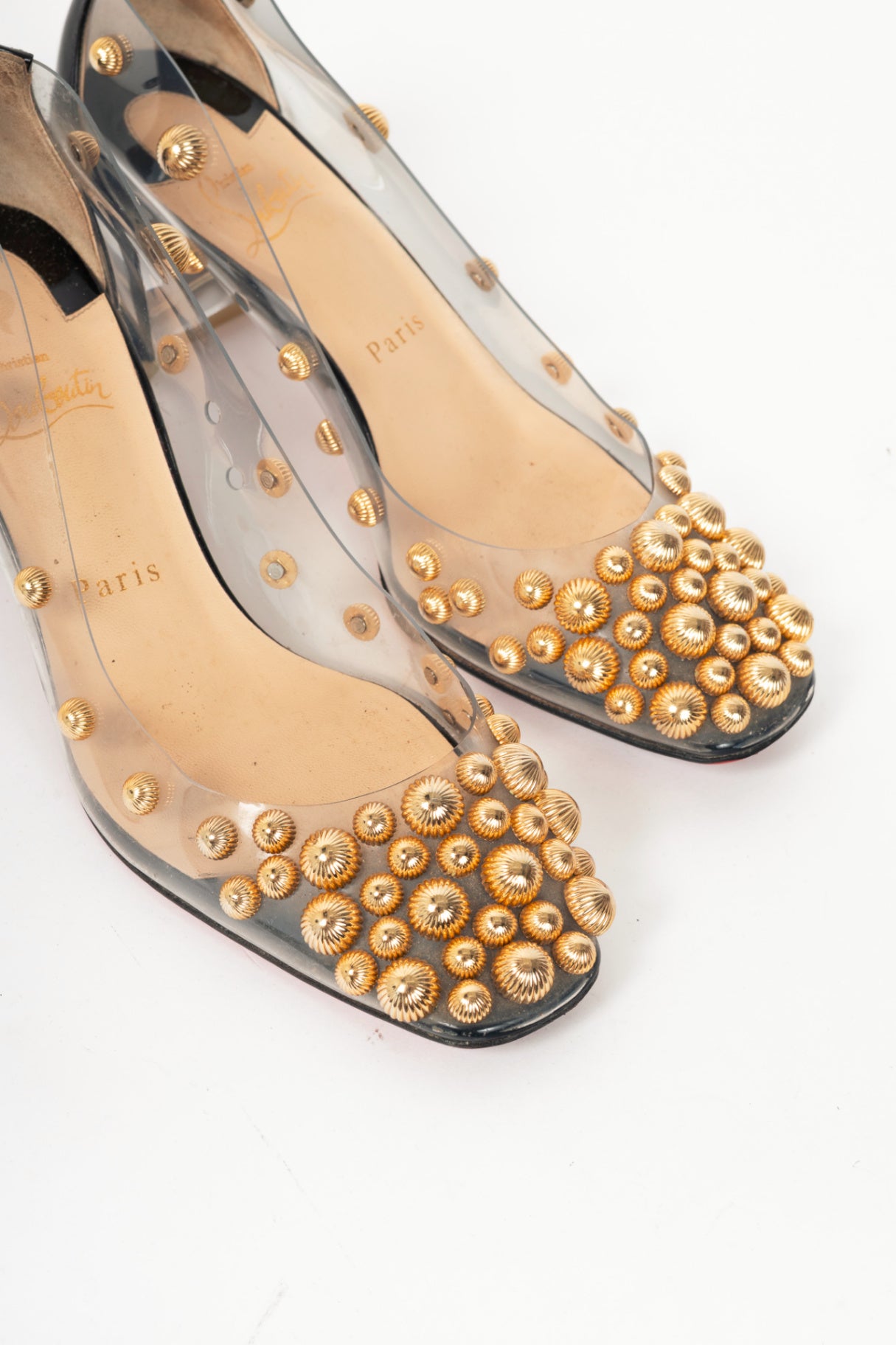 Christian Louboutin Clear PVC Studded Pumps