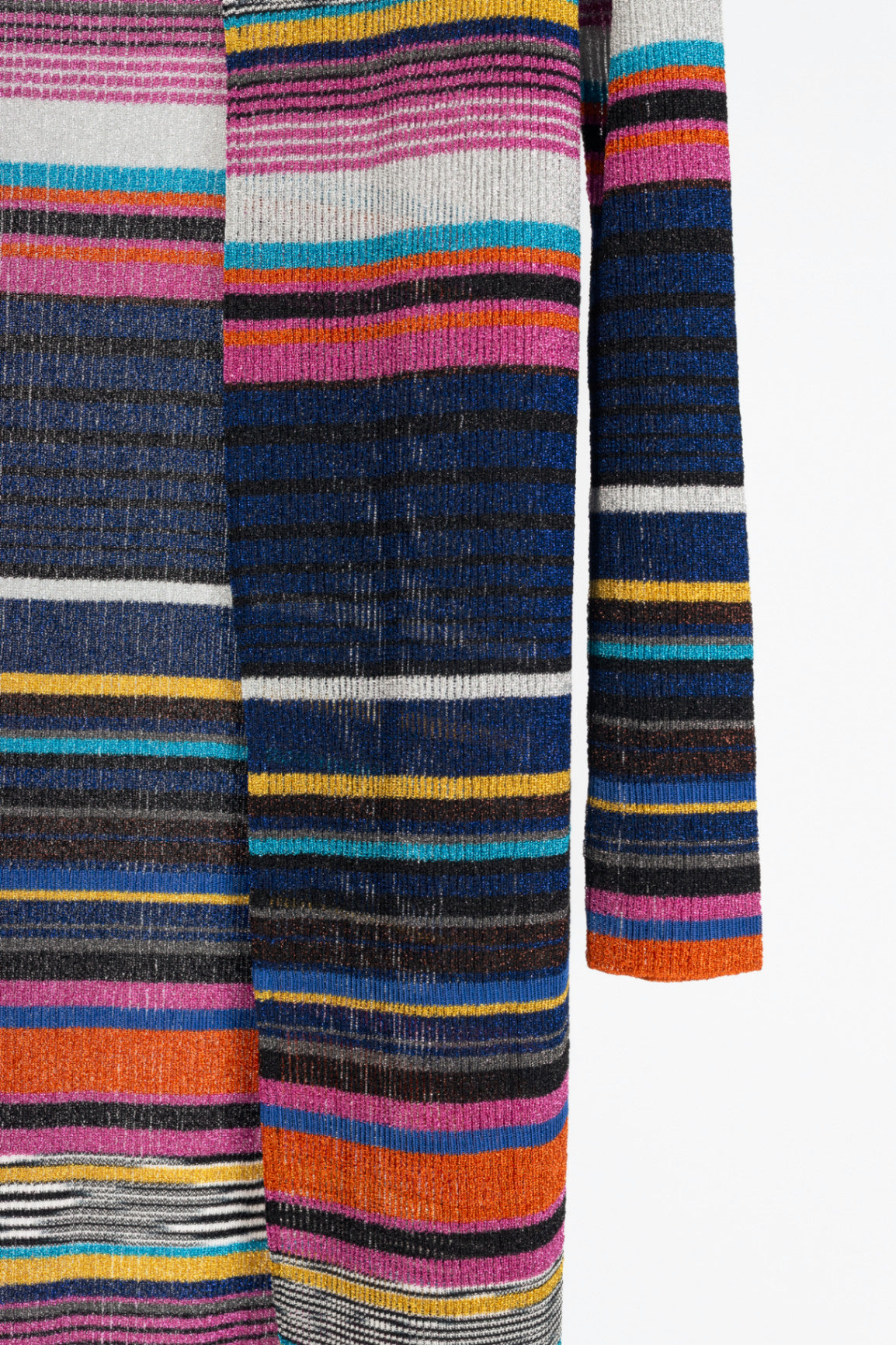 Missoni Blue-Multi Striped Lame-Knit Duster