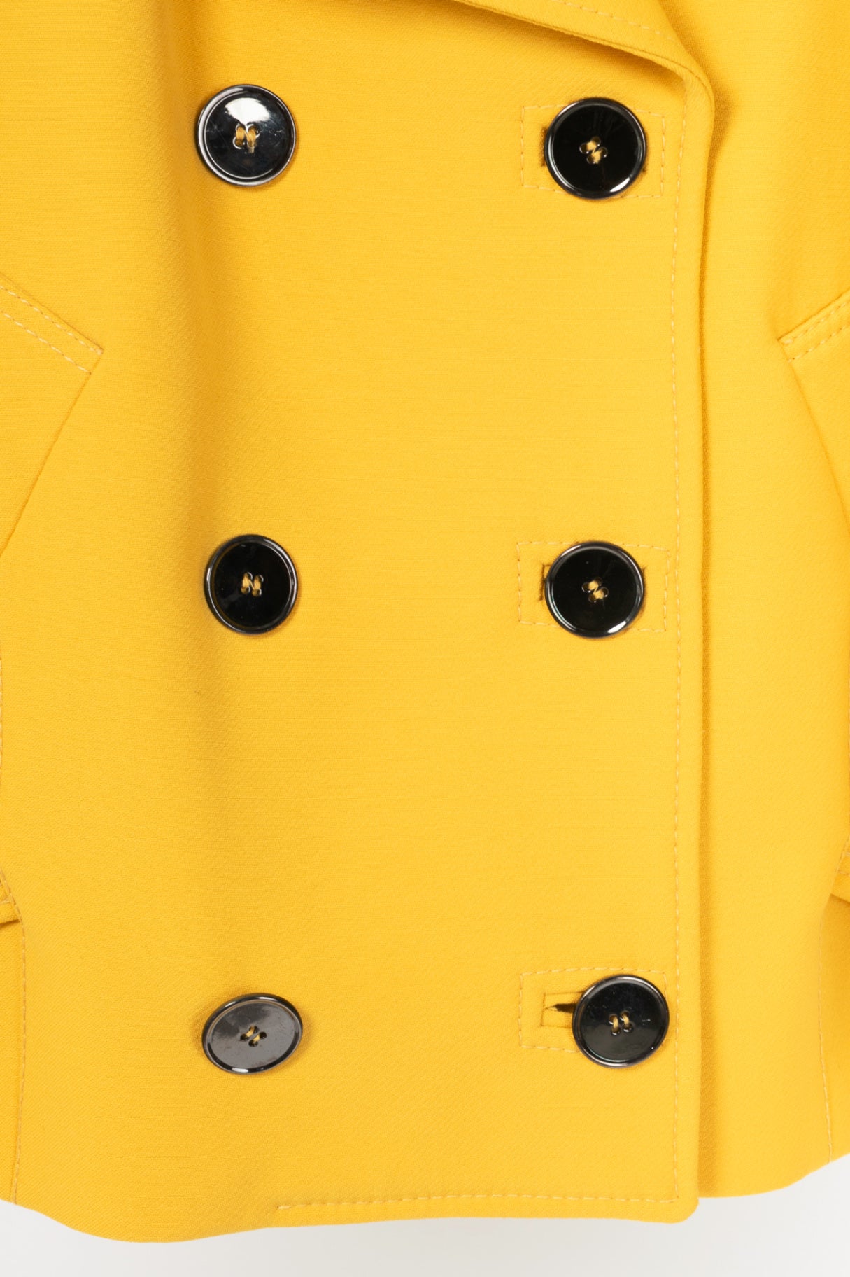 Dolce & Gabbana Yellow Crepe Double-Breasted Jacket