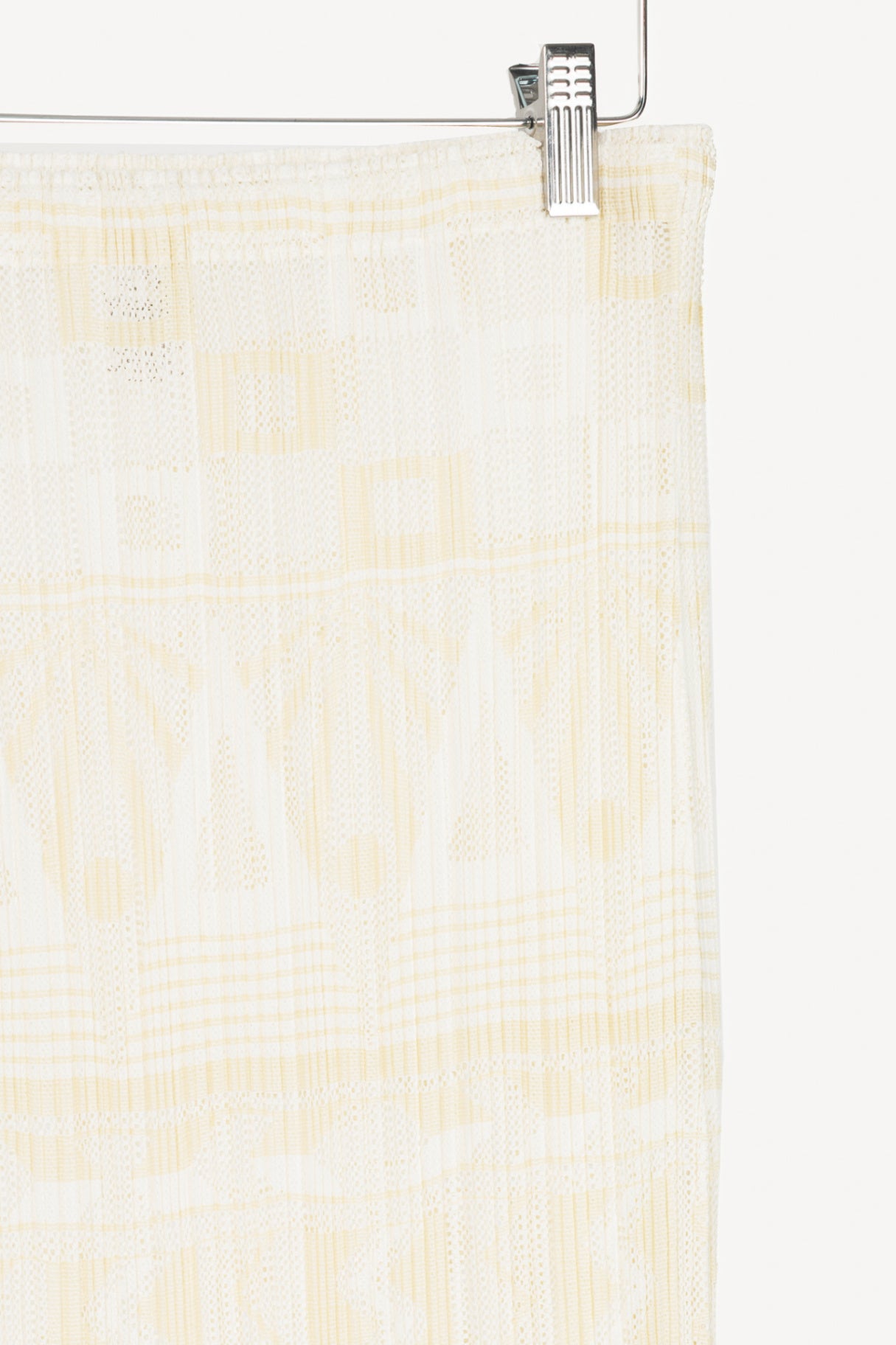 Pleats Please Issey Miyake White Geometric Mesh Midi Skirt