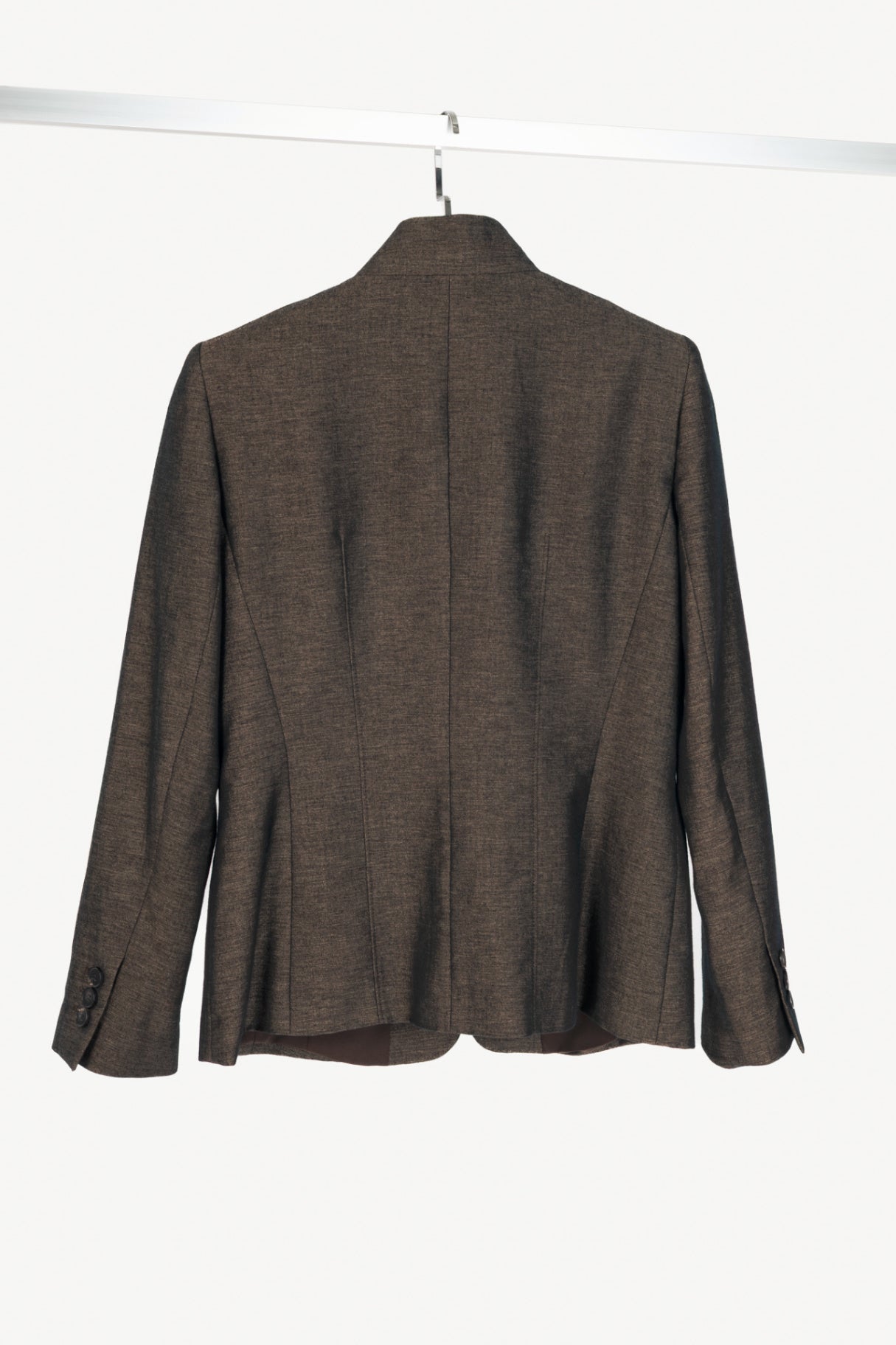 Lafayette 148 Brown Wool-Flannel Single-Breasted Blazer