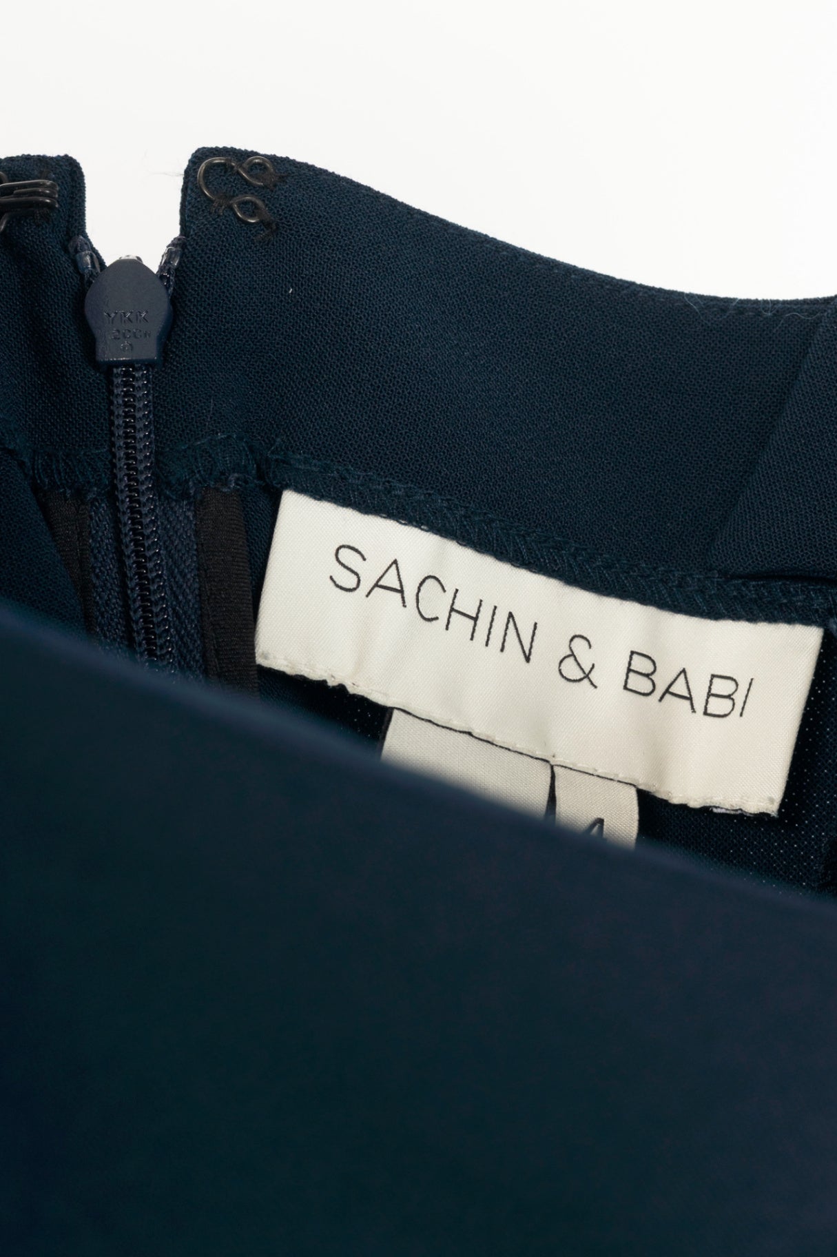 Sachin & Babi Navy Crepe Sequin Tassel Mermaid Midi Dress
