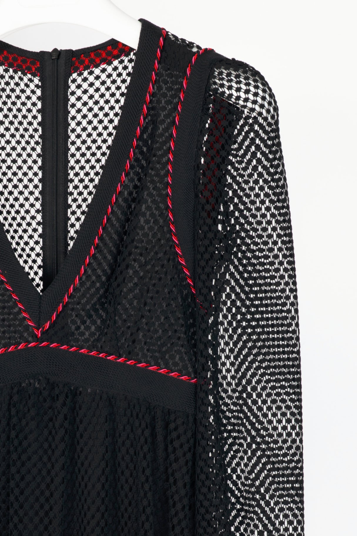 Philosophy Di Lorenzo Serafini Black Crochet Braided-Trim Maxi Dress