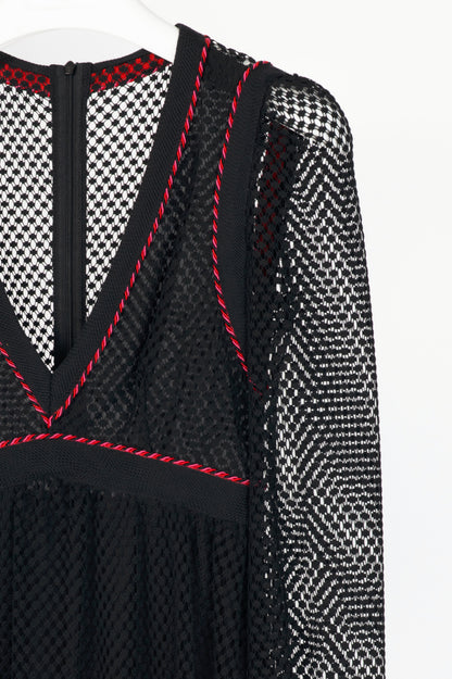 Philosophy Di Lorenzo Serafini Black Crochet Braided-Trim Maxi Dress