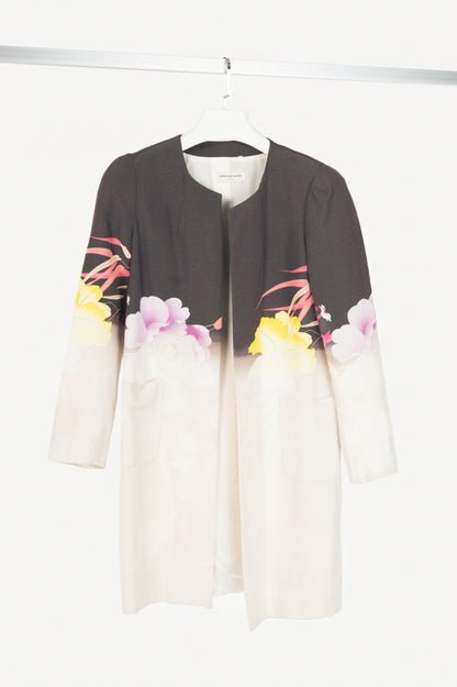 Dries Van Noten SS/11 Runway Gradient Floral Open-Front Longline Blazer 