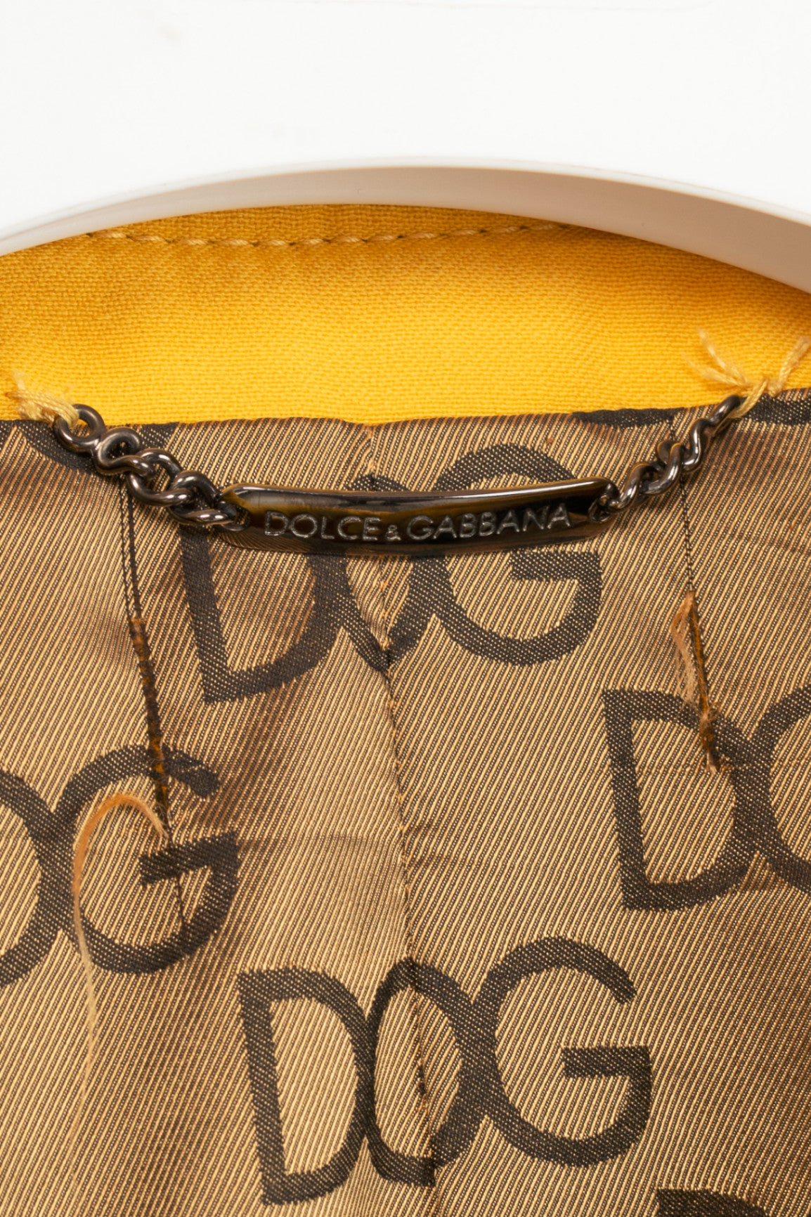 Dolce & Gabbana Yellow Crepe Double-Breasted Jacket