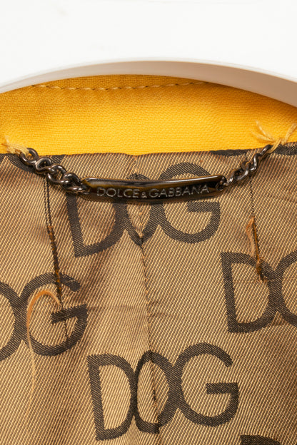Dolce & Gabbana Yellow Crepe Double-Breasted Jacket