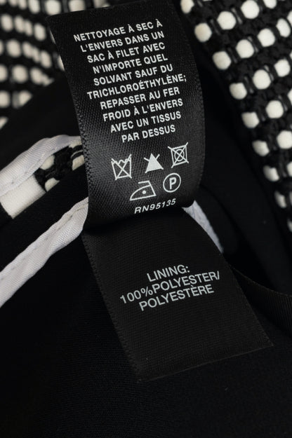 Lafayette 148 Black & White Grid Dotted-Jacquard Zip Jacket
