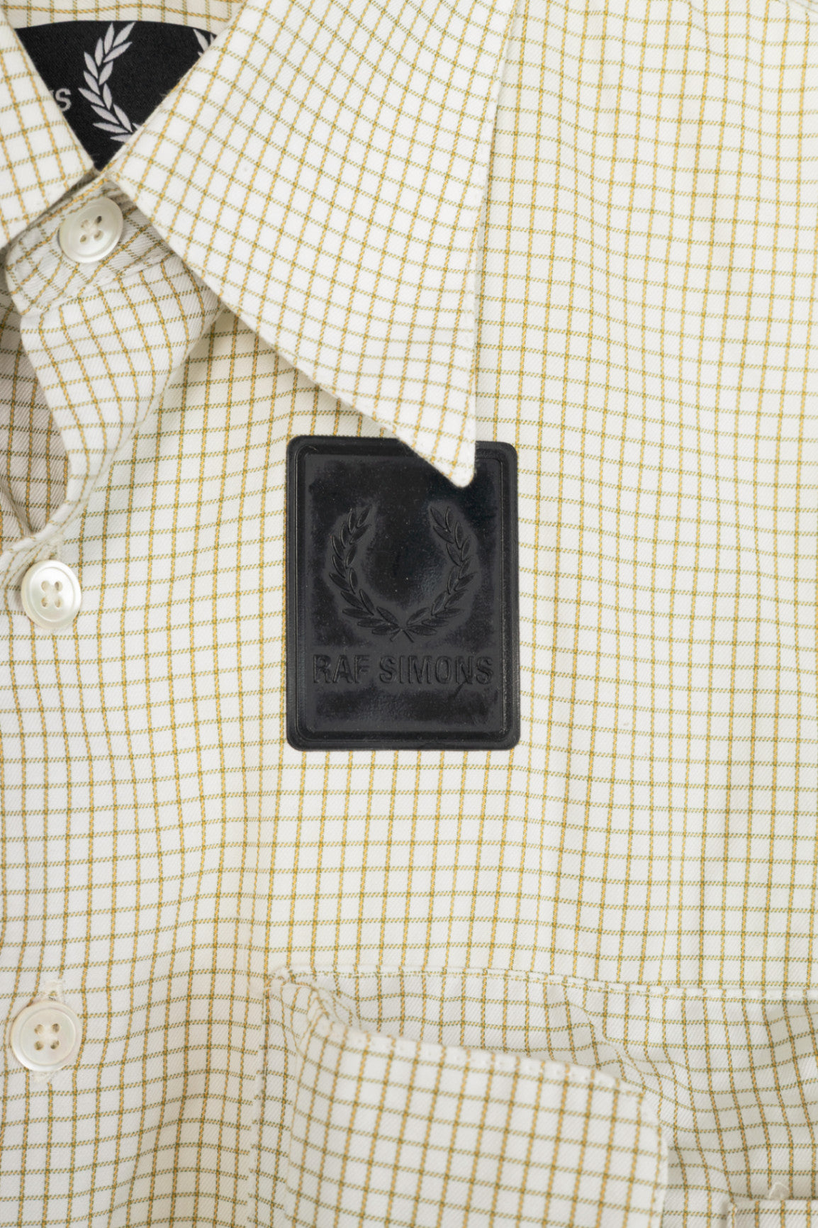 Raf Simons x Fred Perry SS20 White Check Space Pocket Shirt
