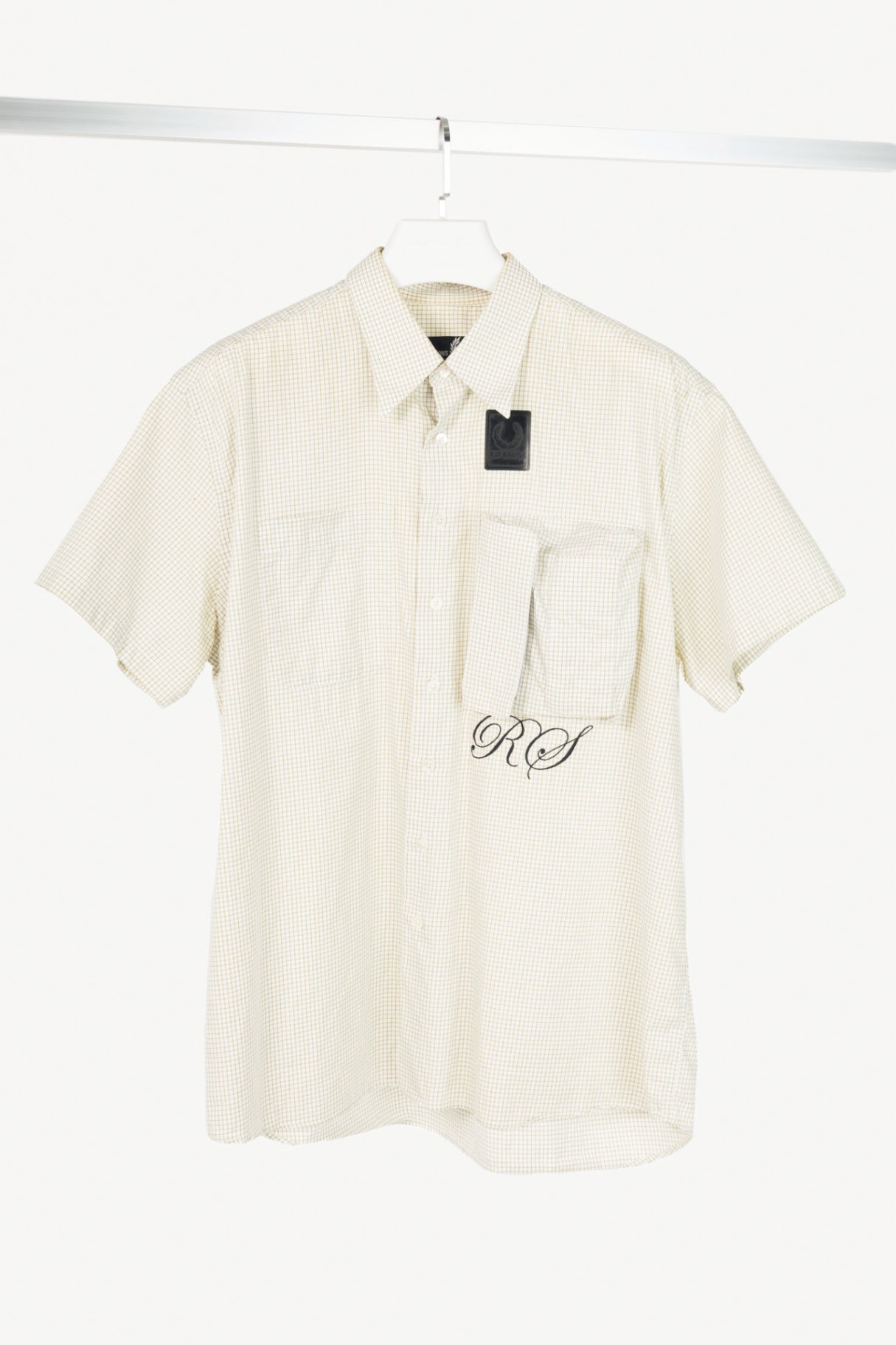Raf Simons x Fred Perry SS20 White Check Space Pocket Shirt