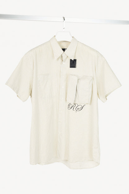 Raf Simons x Fred Perry SS20 White Check Space Pocket Shirt