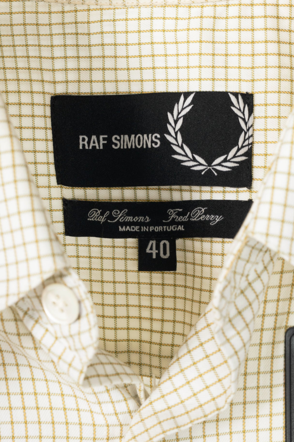 Raf Simons x Fred Perry SS20 White Check Space Pocket Shirt